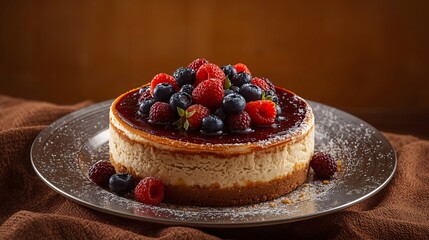 cheesecake with berries