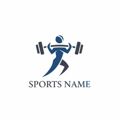 Fitness Athlete Lifting Weights Silhouette for Gym and Sports Branding.