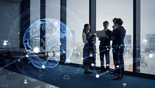 Group of business people meeting and global business concept - Powered by Adobe