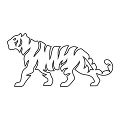 Walking Tiger Outline