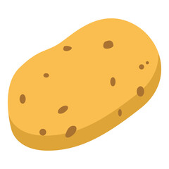 A simple flat illustration of a potato, highlighting natural vegetables, organic produce, fresh ingredients, healthy food components, and nutritious garden-grown root crops for design use.