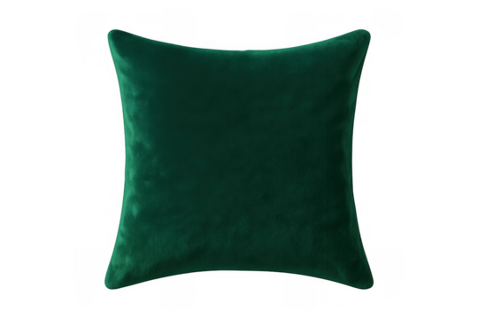 Green velvet cushion creating a cozy and luxurious accent for modern home decor, adding comfort and style