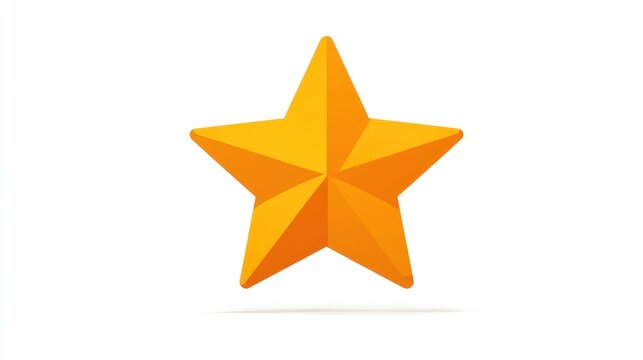 A single golden star icon on a white background, with a shadow effect.