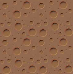 Seamless brown earth surface pattern background texture with many round holes