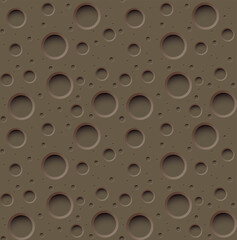 Seamless chocolate moon surface pattern background texture design vector element