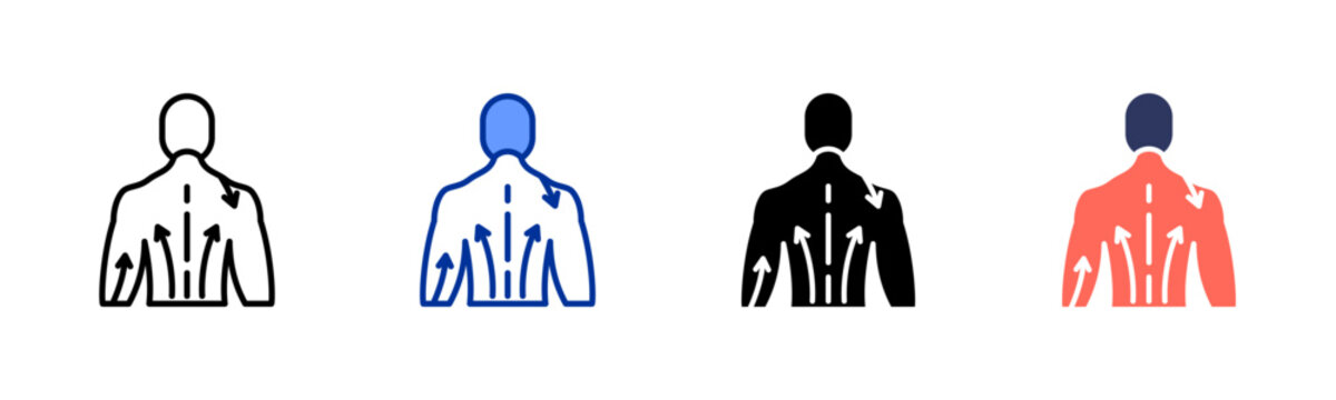 Muscle Relaxation icon set multiple style collection