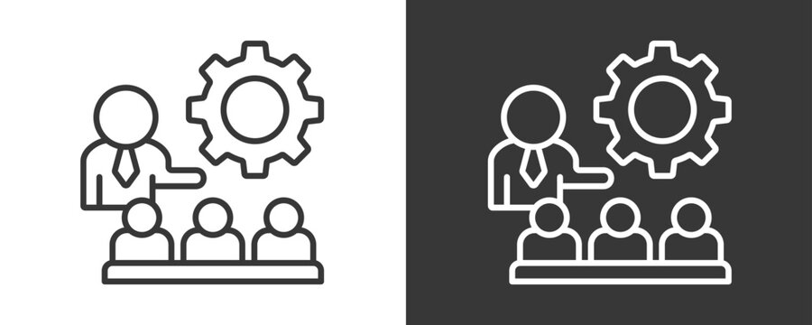 Briefing Icon Set Vector Collection Isolated In Black And White