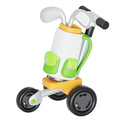 Golf trolley cart 3D illustration