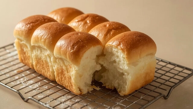 Pillowy Softness: Roti Sobek (Indonesian Pull-Apart Milk Bread) on Cooling Rack