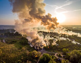 燃え広がる山火事
