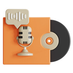 Audio album 3D illustration