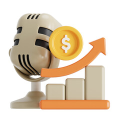Business podcast 3D illustration