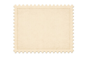 Fototapeta premium Blank vintage postage stamp template with perforations, offering an empty frame for communication and correspondence