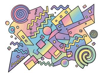 Fototapeta premium Vibrant Abstract Geometric Composition with Pastel Gradient.