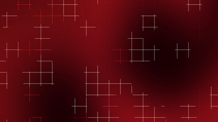 Abstract dark red and black grid line background with glowing geometric shapes