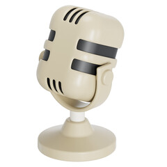 Retro microphone 3D illustration