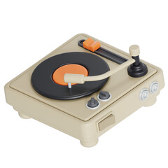 Retro turntables 3D illustration
