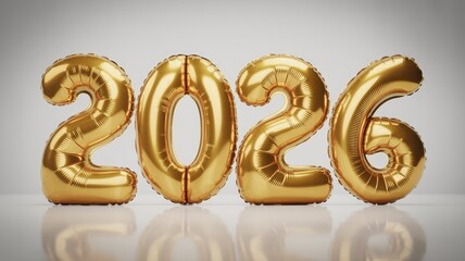 Celebrate 2026 with shimmering gold balloons for a festive New Year greeting or a special anniversary event, bringing joy and excitement to the occasion