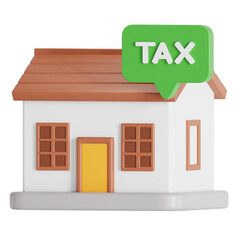 Homeowner tax 3D illustration