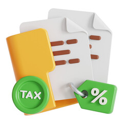 Tax interest 3D illustration