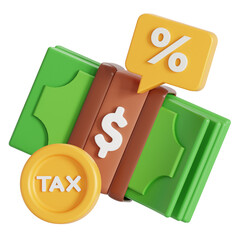 Tax money 3D illustration