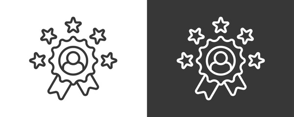 Employee Recognition Icon Set Vector Collection Isolated In Black And White