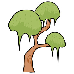 Tree cartoon illustration element decoration