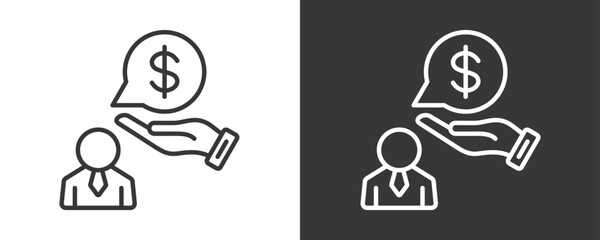 Compensation Icon Set Vector Collection Isolated In Black And White