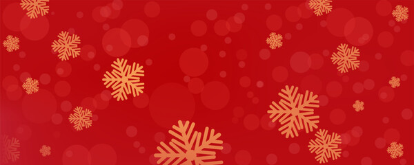 Merry Christmas falling geometric snowflake banner design. Red Christmas decoration composition. Abstract winter snowflake background. Vector illustration.