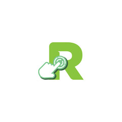 Letter R Touchscreen Logo Icon Design Vector Template