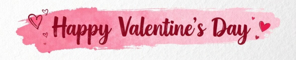 Bold brush strokes, "Happy Valentine's Day", textured white backdrop , ink art, font, texture
