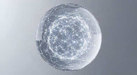 Digital sphere with network connections, data transmission and global communication