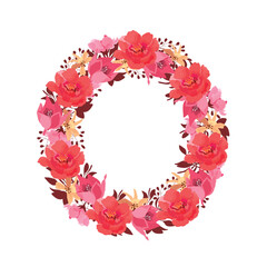 Vector floral letter, capital character O