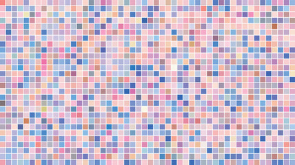 Vibrant multicolored square tile mosaic grid background with diverse palette