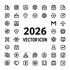 Collection of numerous vector icons for web, social media and user interfaces