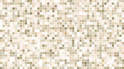 Neutral beige and pale brown square mosaic tile grid abstract background