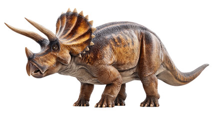 Ancient Giant: A detailed depiction of a Triceratops, a herbivorous dinosaur with a formidable frill and three horns, standing proudly in its prehistoric domain.