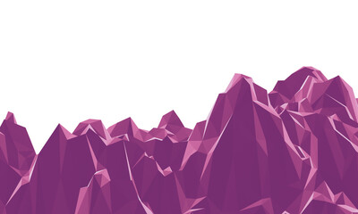 3D pink low polygon mountain