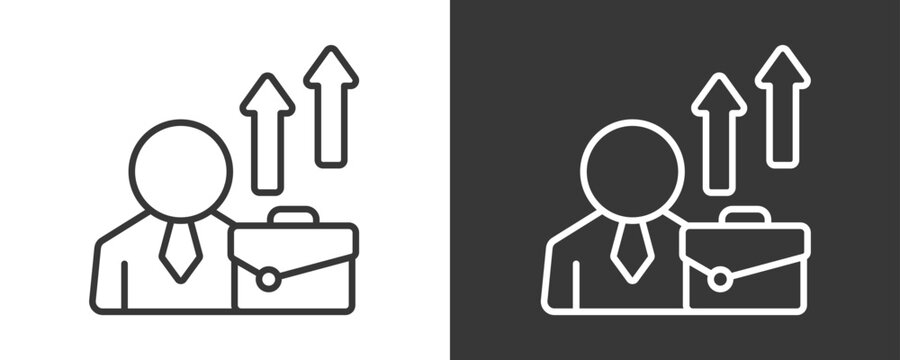 Career Promotion Icon Set Vector Collection Isolated In Black And White