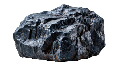 Obraz premium Rugged Stone: Close-up of a weathered, dark stone displaying rough texture and the raw, untamed beauty of natural formation.