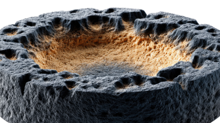 The Surface: A unique image of a cross-section of celestial object, evoking mystery and wonder. Explore the landscape of another world. 