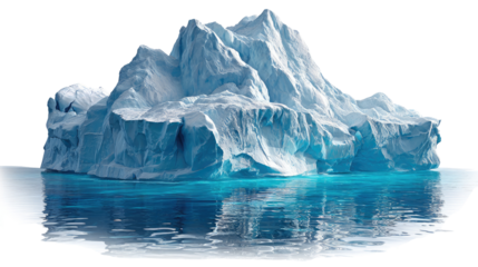 Majestic Iceberg: A colossal iceberg, sculpted by nature's hand, floats serenely upon the tranquil water, with its crystalline form reflecting the cool, cerulean hues.