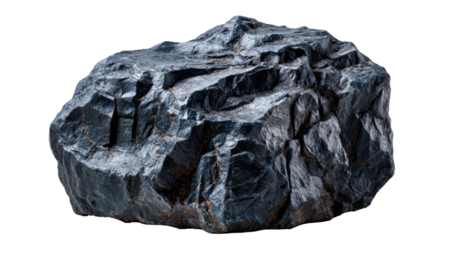 Rugged Stone: Close-up of a weathered, dark stone displaying rough texture and the raw, untamed beauty of natural formation.