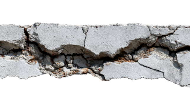 Cracked Concrete: A detailed close-up reveals a cracked concrete slab, showcasing the raw texture and subtle color variations of its weathered surface. 