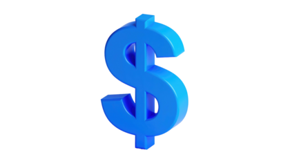 Blue dollar sign, 3D render.  Isolated on black. Simple financial symbol. Economic representation, concept