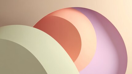 Three overlapping circles in pastel colors on a neutral background, with a soft focus effect.