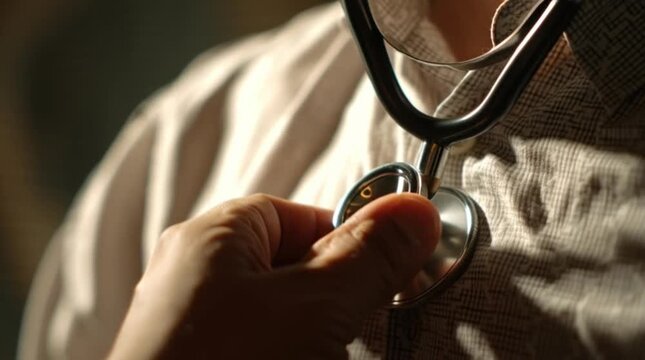 Dokter Memeriksa Bp Detak Jantung Pasien Dengan Stetoskop