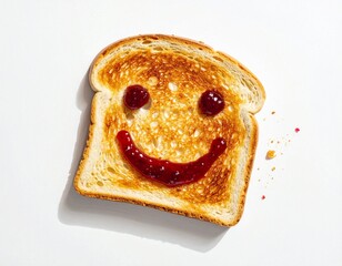Smiley Face Jam on Toast for a Happy Breakfast