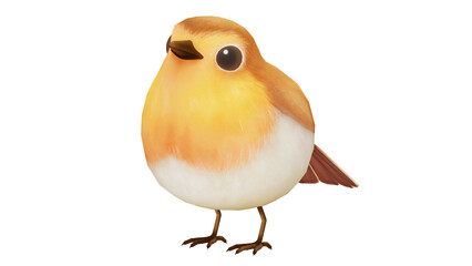 3d rendering bird orange