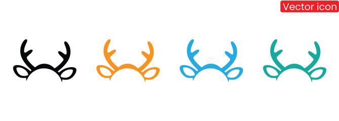 Playful reindeer antlers icons festive holiday designs,Deer horns silhouettes vector. Reindeer antlers collection. Deer horn vector icons.